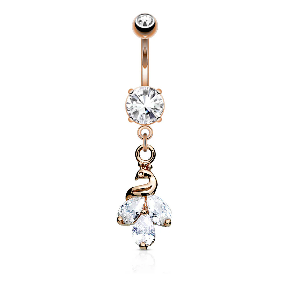 Bauchnabelpiercing Pfau beweglich Zirkonia - Image 4