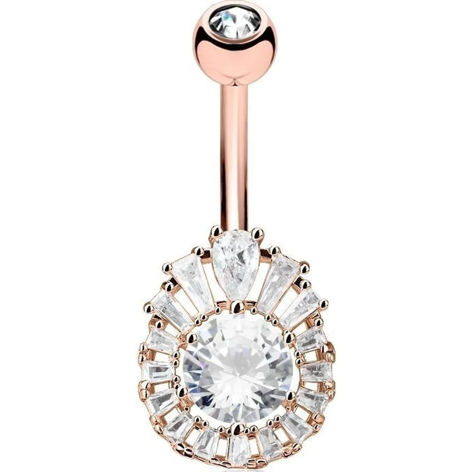 Bauchnabelpiercing Princess Cut Zirkonia