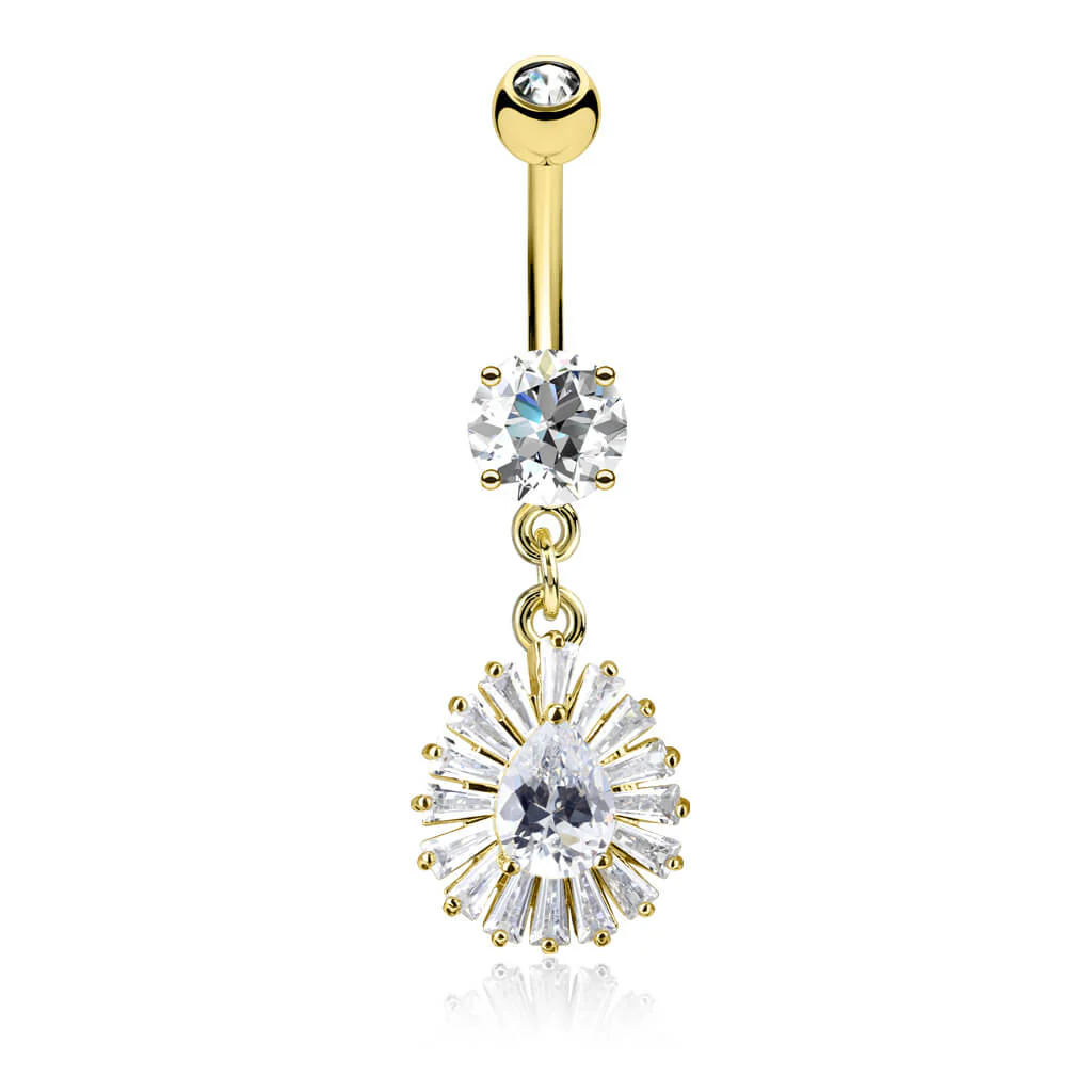 Bauchnabelpiercing Tropfen beweglich Zirkonia - Image 3