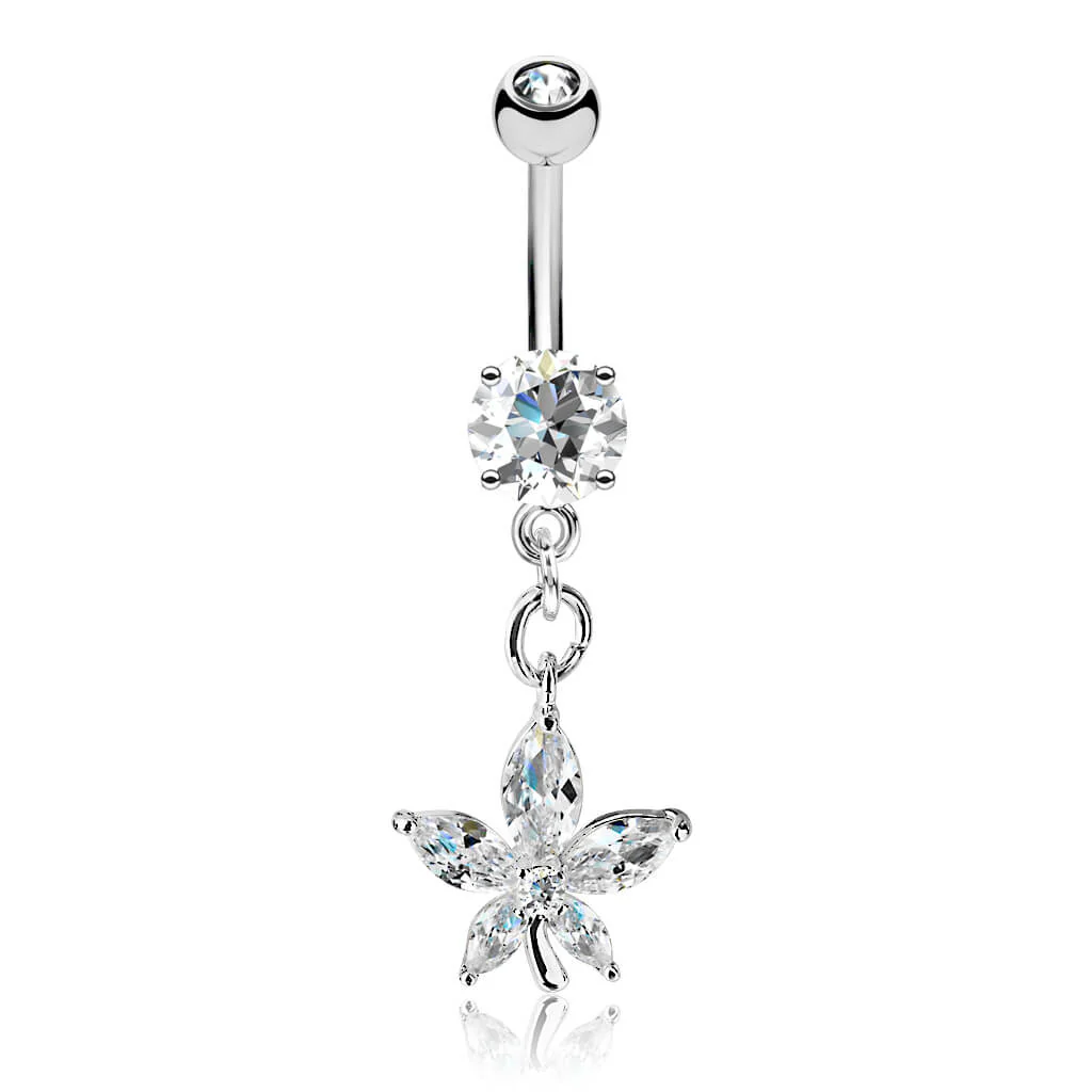 Bauchnabelpiercing Blume beweglich Zirkonia - Image 2