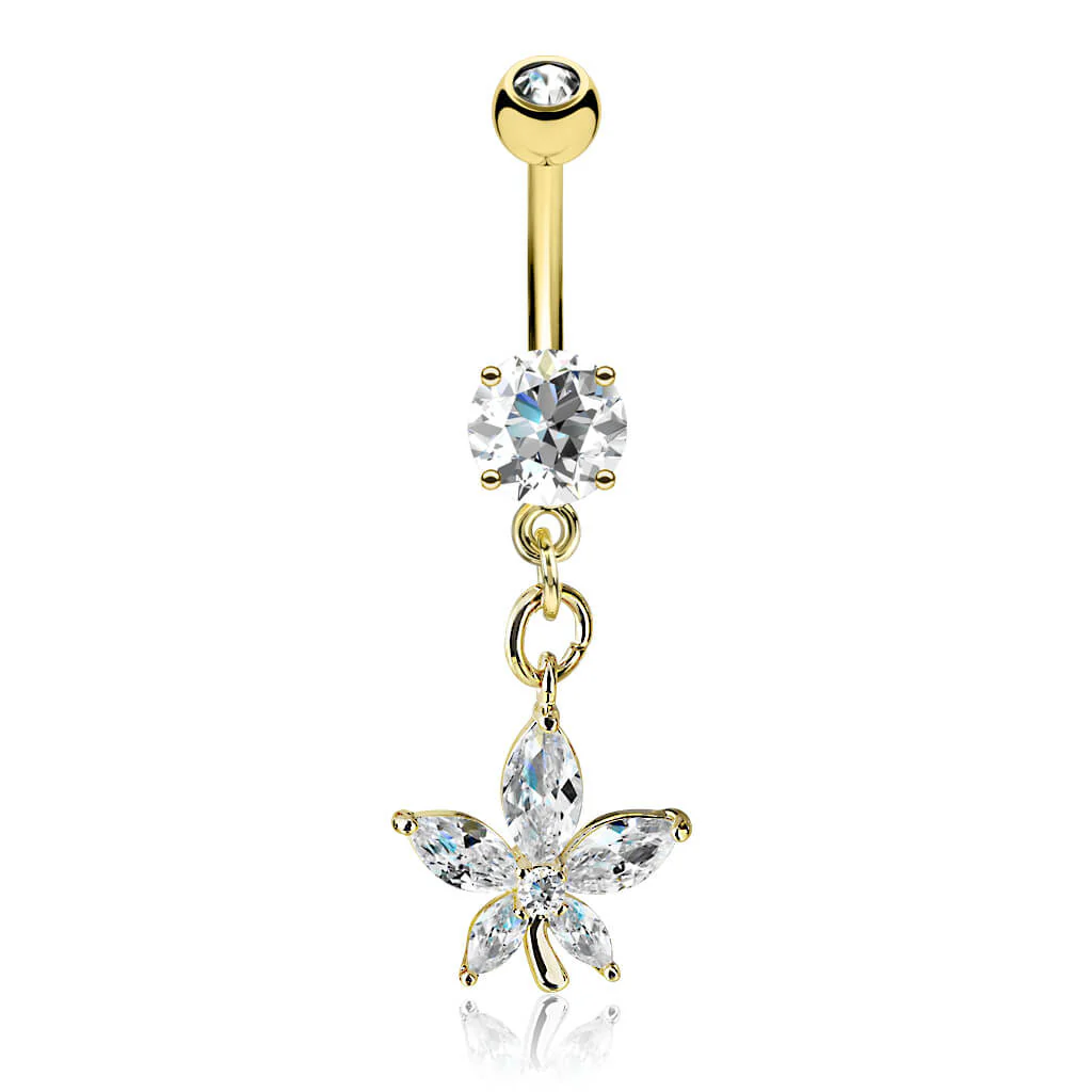 Bauchnabelpiercing Blume beweglich Zirkonia - Image 3