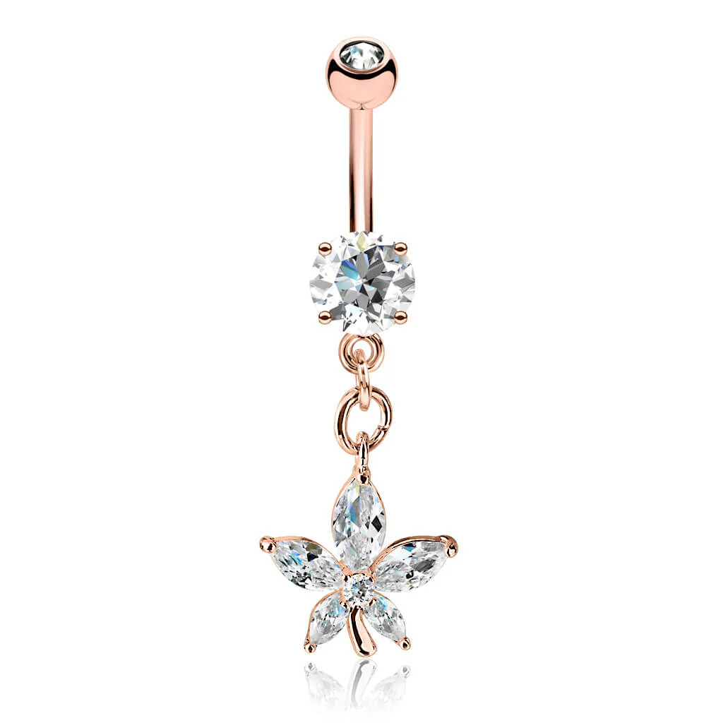 Bauchnabelpiercing Blume beweglich Zirkonia - Image 4