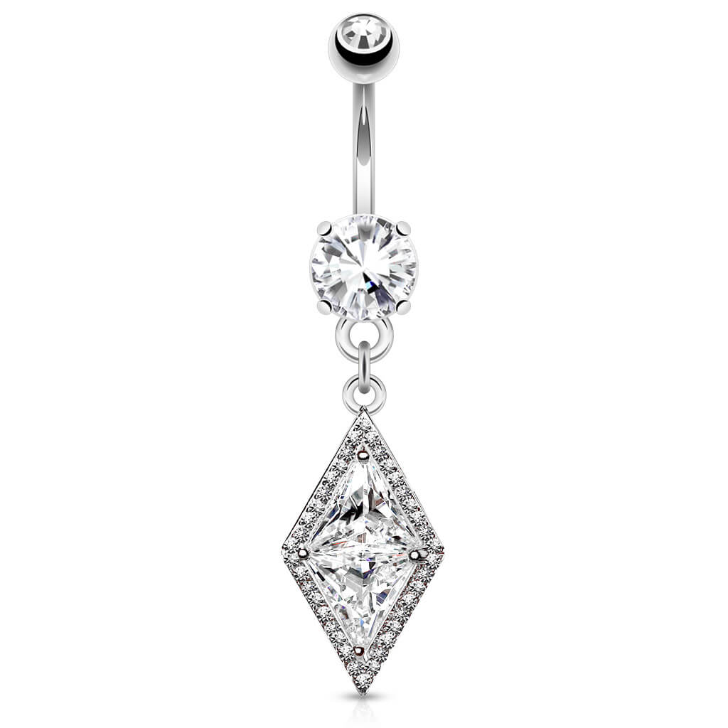 Bauchnabelpiercing Diamantenform beweglich Zirkonia - Image 2