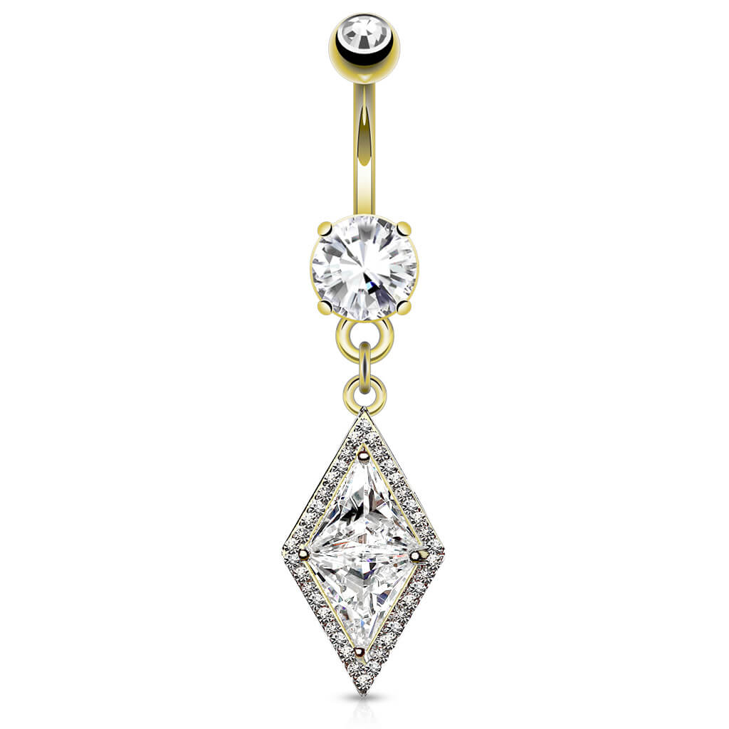 Bauchnabelpiercing Diamantenform beweglich Zirkonia - Image 4