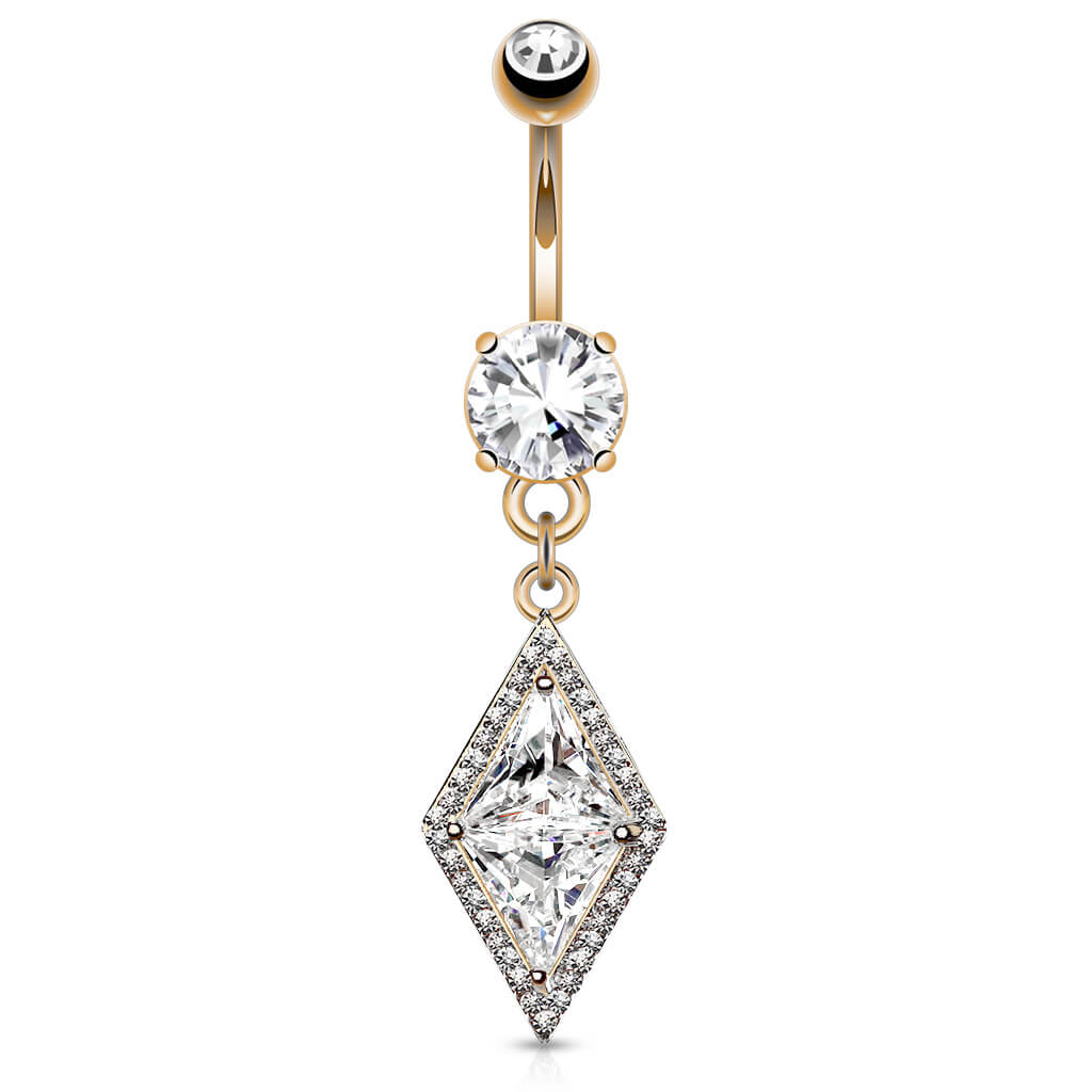 Bauchnabelpiercing Diamantenform beweglich Zirkonia - Image 8