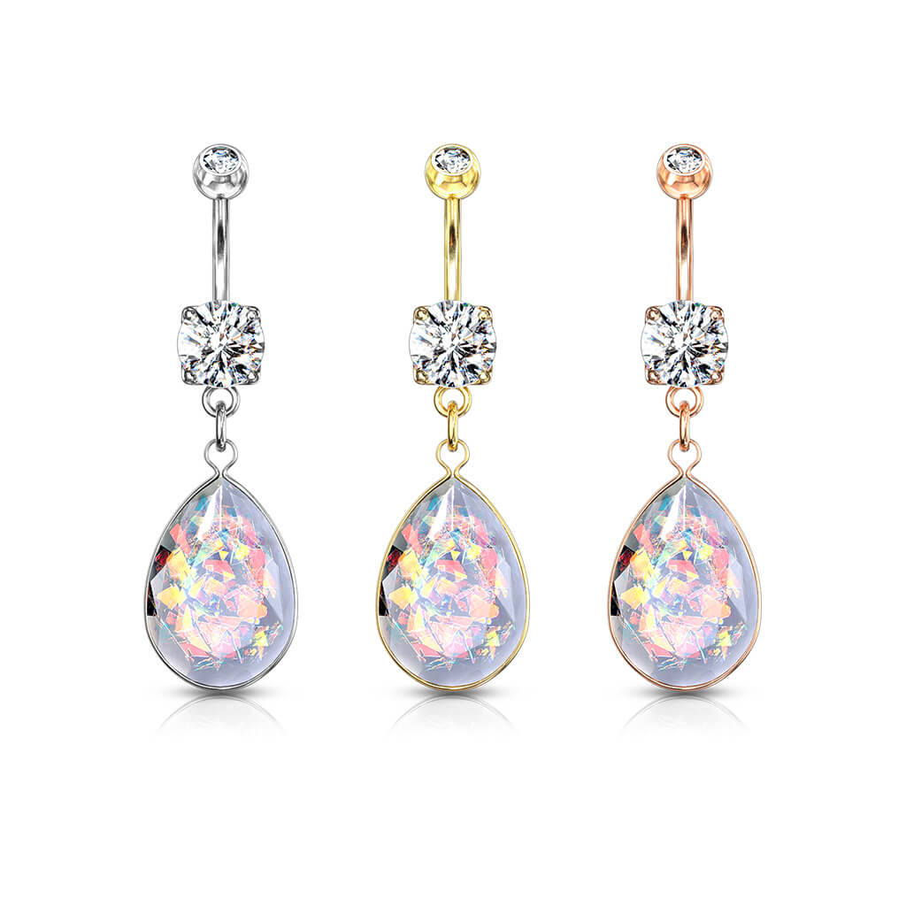 Bauchnabelpiercing Regenbogen Opal beweglich - Image 5