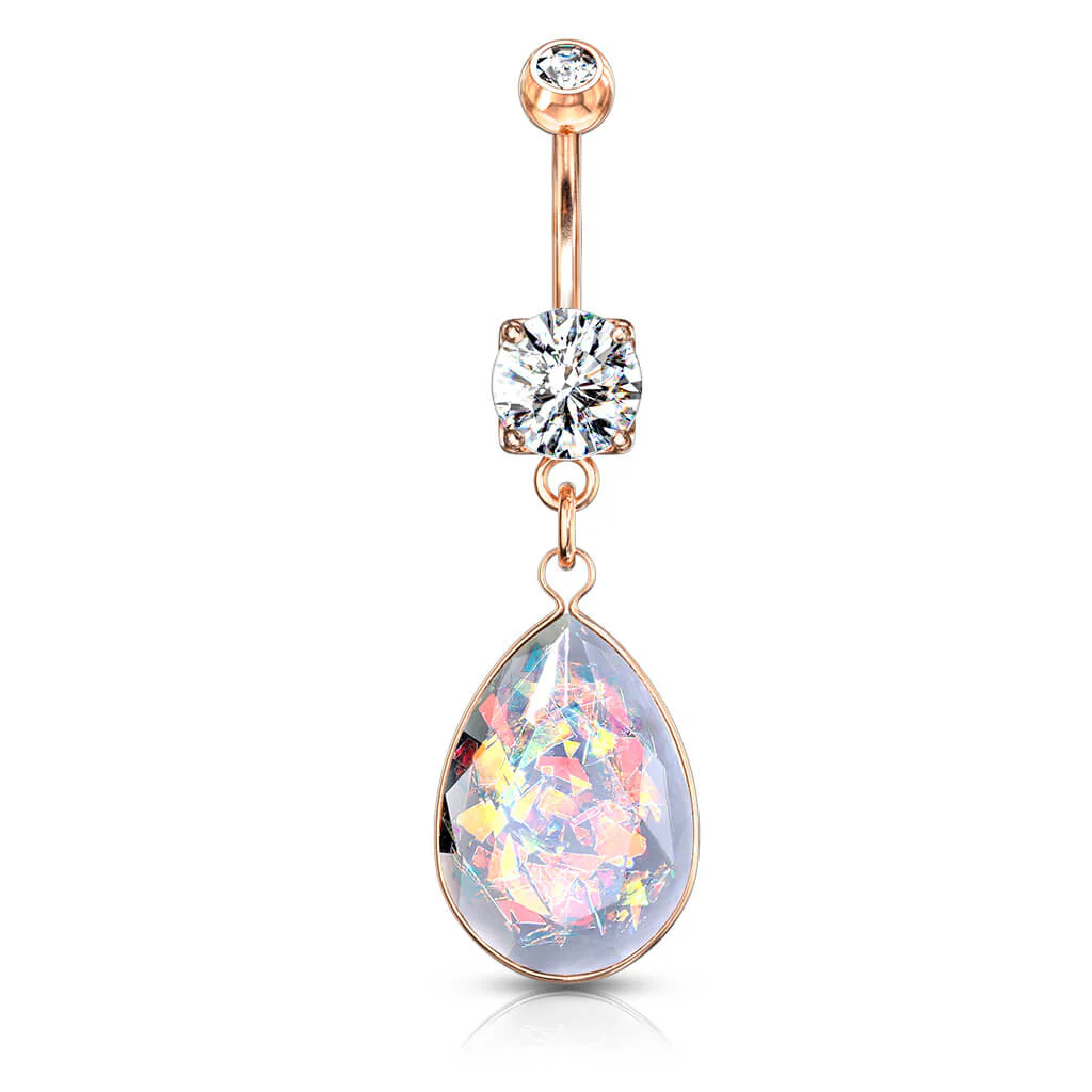 Bauchnabelpiercing Regenbogen Opal beweglich - Image 8