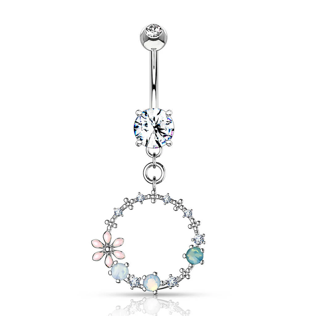 Bauchnabelpiercing Blumenkranz beweglich Zirkonia - Image 2