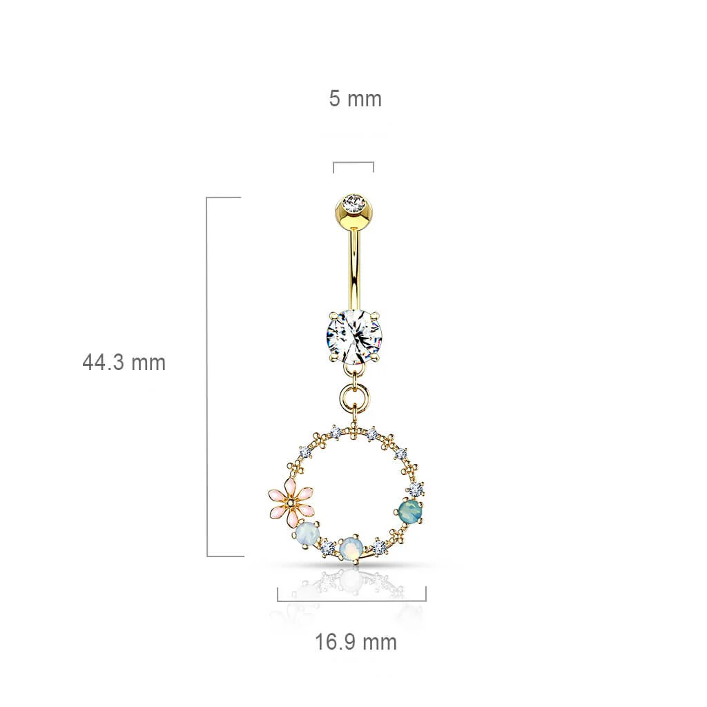 Bauchnabelpiercing Blumenkranz beweglich Zirkonia - Image 3