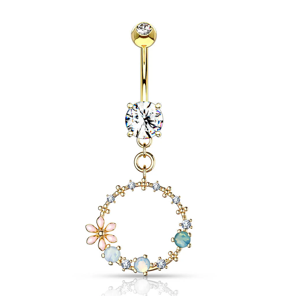 Bauchnabelpiercing Blumenkranz beweglich Zirkonia - Image 4