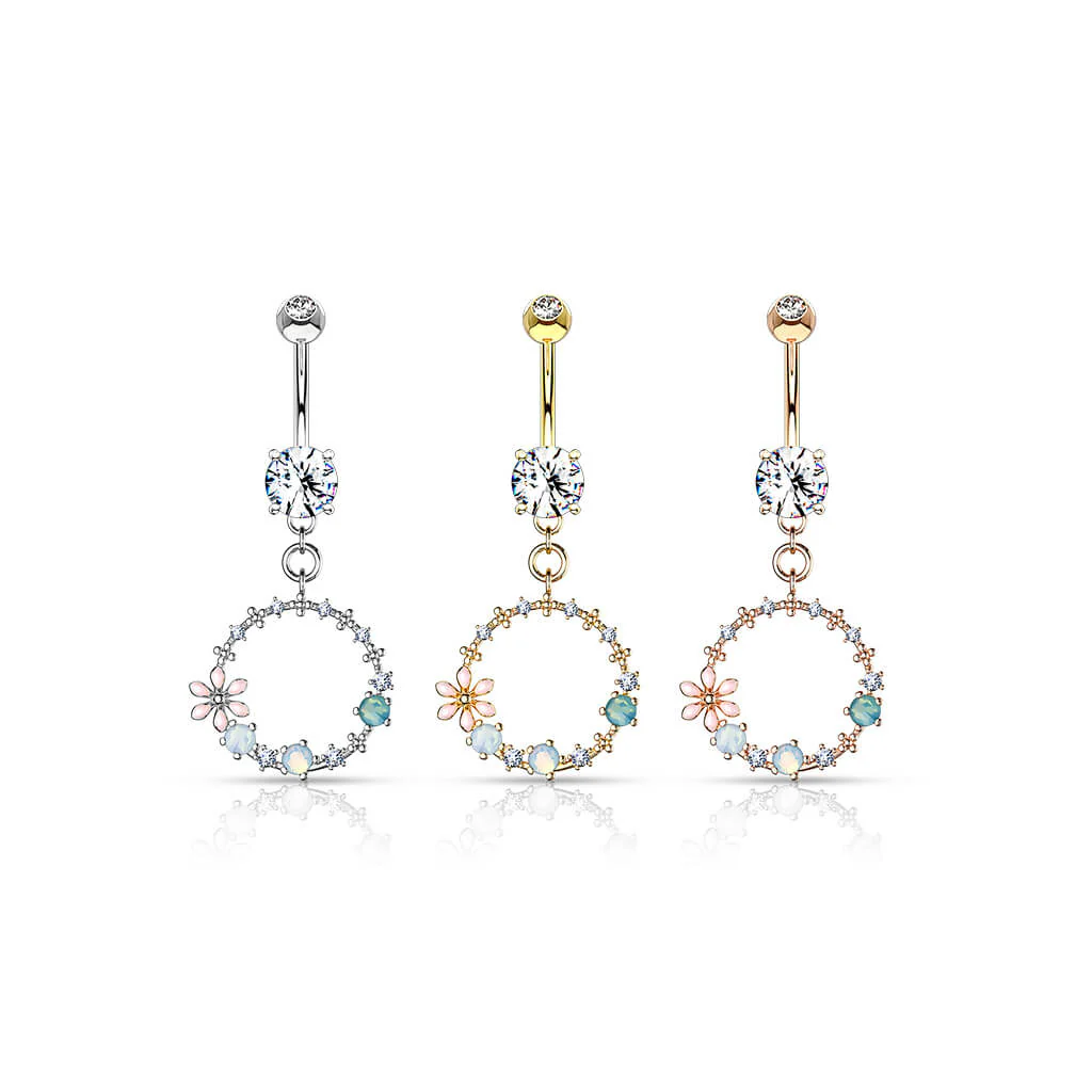Bauchnabelpiercing Blumenkranz beweglich Zirkonia - Image 5