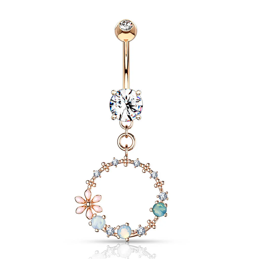 Bauchnabelpiercing Blumenkranz beweglich Zirkonia - Image 8
