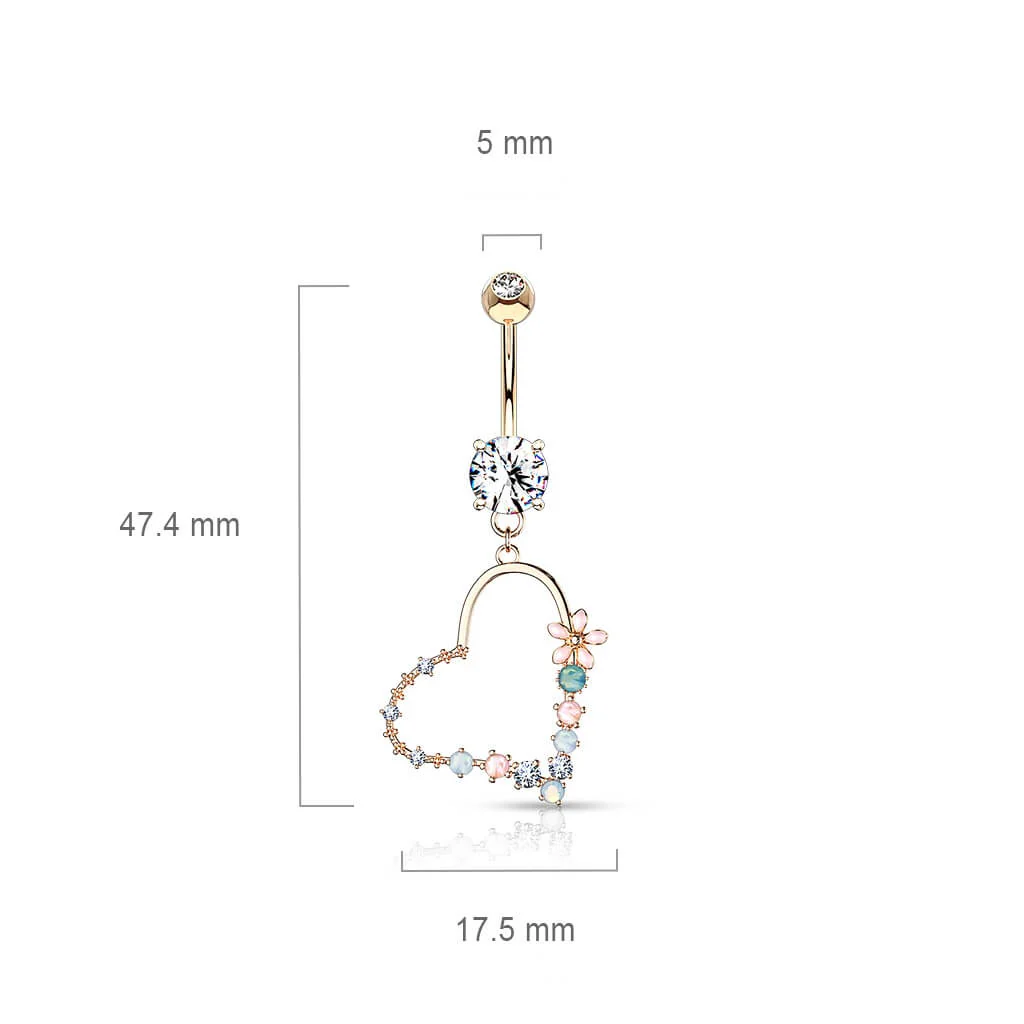 Bauchnabelpiercing Herz beweglich Zirkonia - Image 3