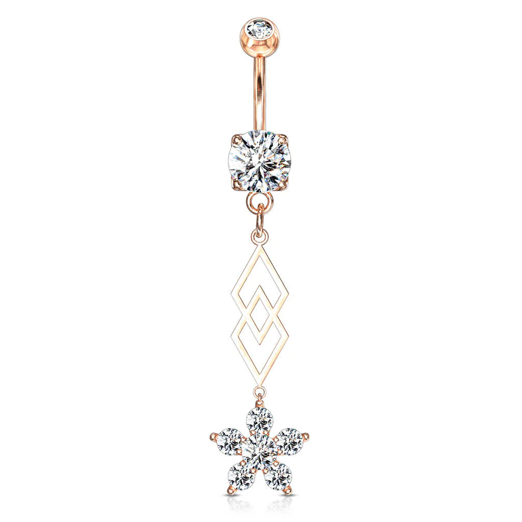 Bauchnabelpiercing Blume beweglich Zirkonia - Image 8