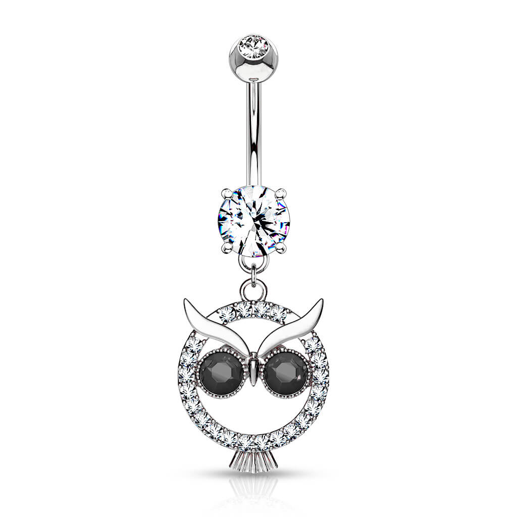 Bauchnabelpiercing Eule beweglich Zirkonia - Image 2