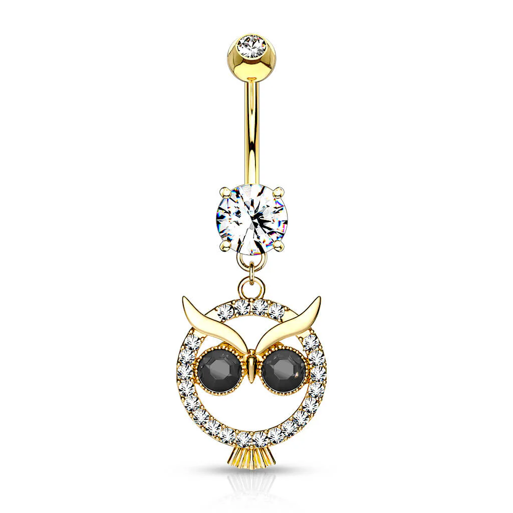 Bauchnabelpiercing Eule beweglich Zirkonia - Image 4
