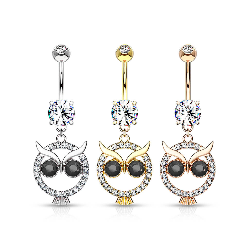 Bauchnabelpiercing Eule beweglich Zirkonia - Image 5