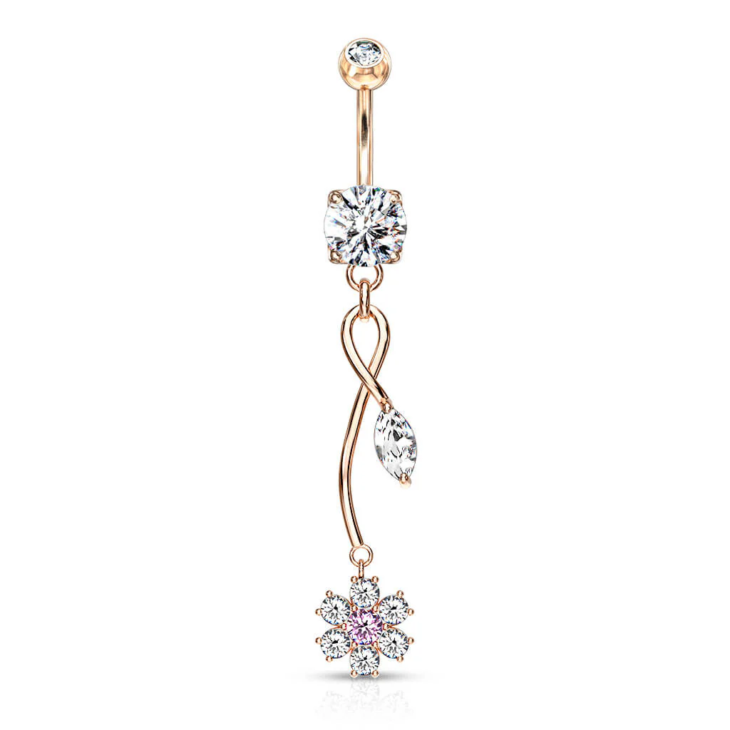 Bauchnabelpiercing Blume beweglich Zirkonia - Image 8