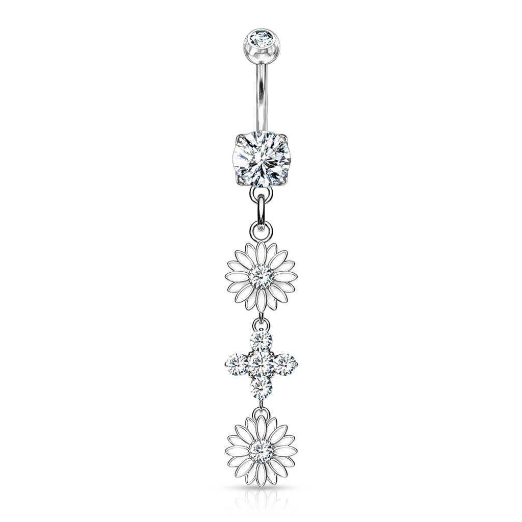 Bauchnabelpiercing Blume beweglich Zirkonia - Image 2