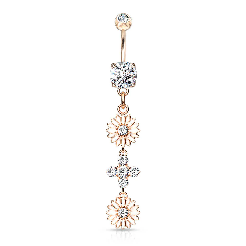Bauchnabelpiercing Blume beweglich Zirkonia - Image 8