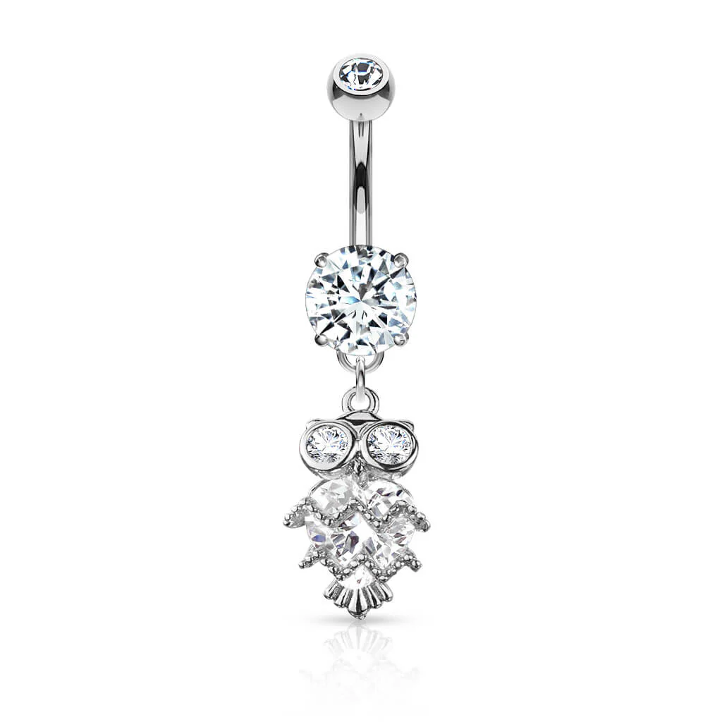 Bauchnabelpiercing Eule beweglich Zirkonia - Image 2