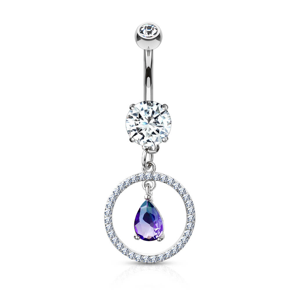 Bauchnabelpiercing Kreis Tropfen beweglich Zirkonia - Image 2