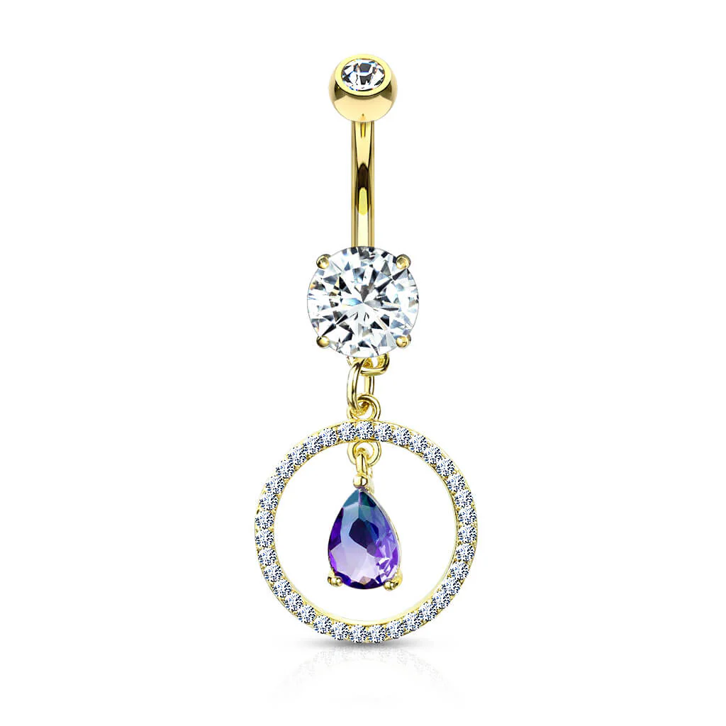 Bauchnabelpiercing Kreis Tropfen beweglich Zirkonia - Image 4