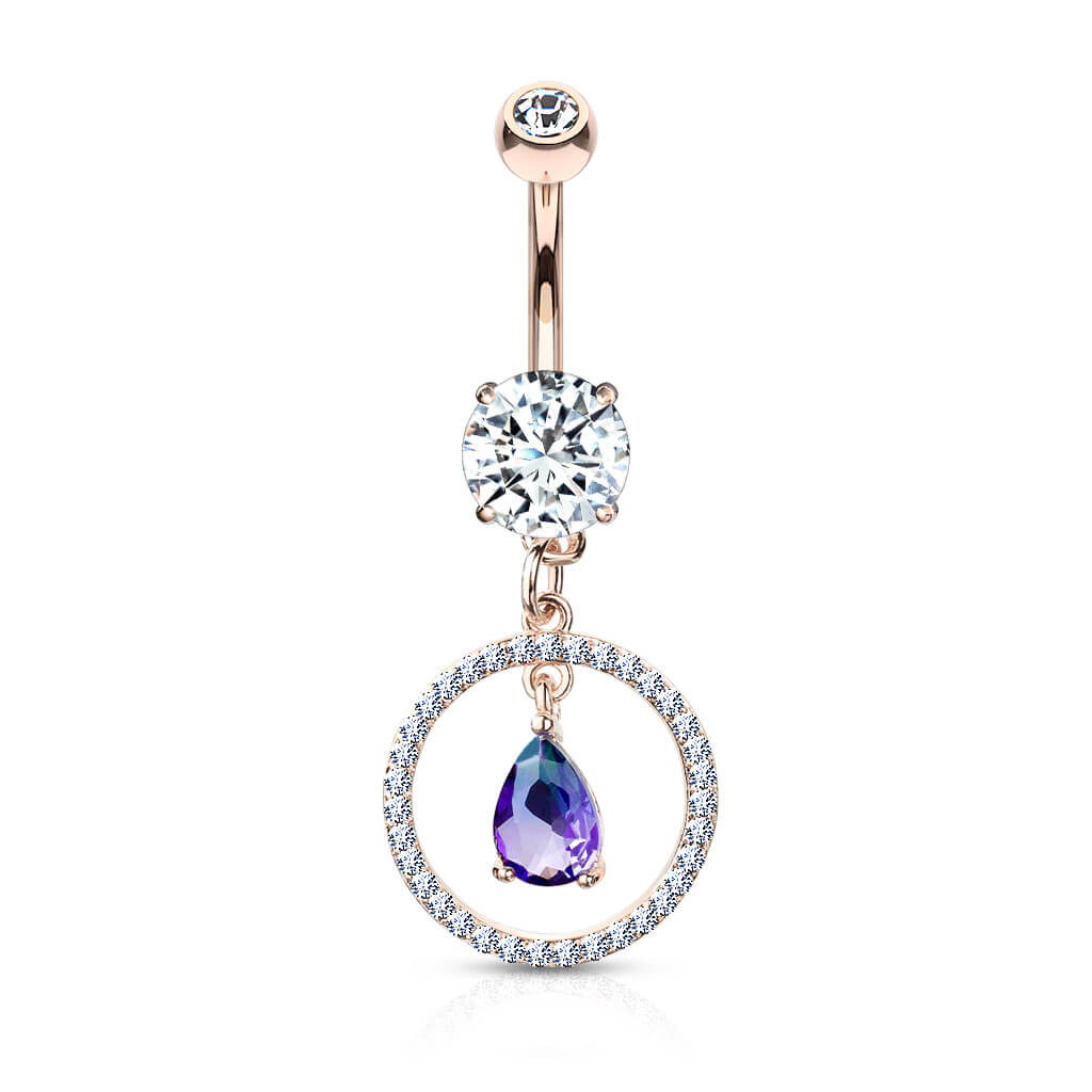 Bauchnabelpiercing Kreis Tropfen beweglich Zirkonia - Image 8