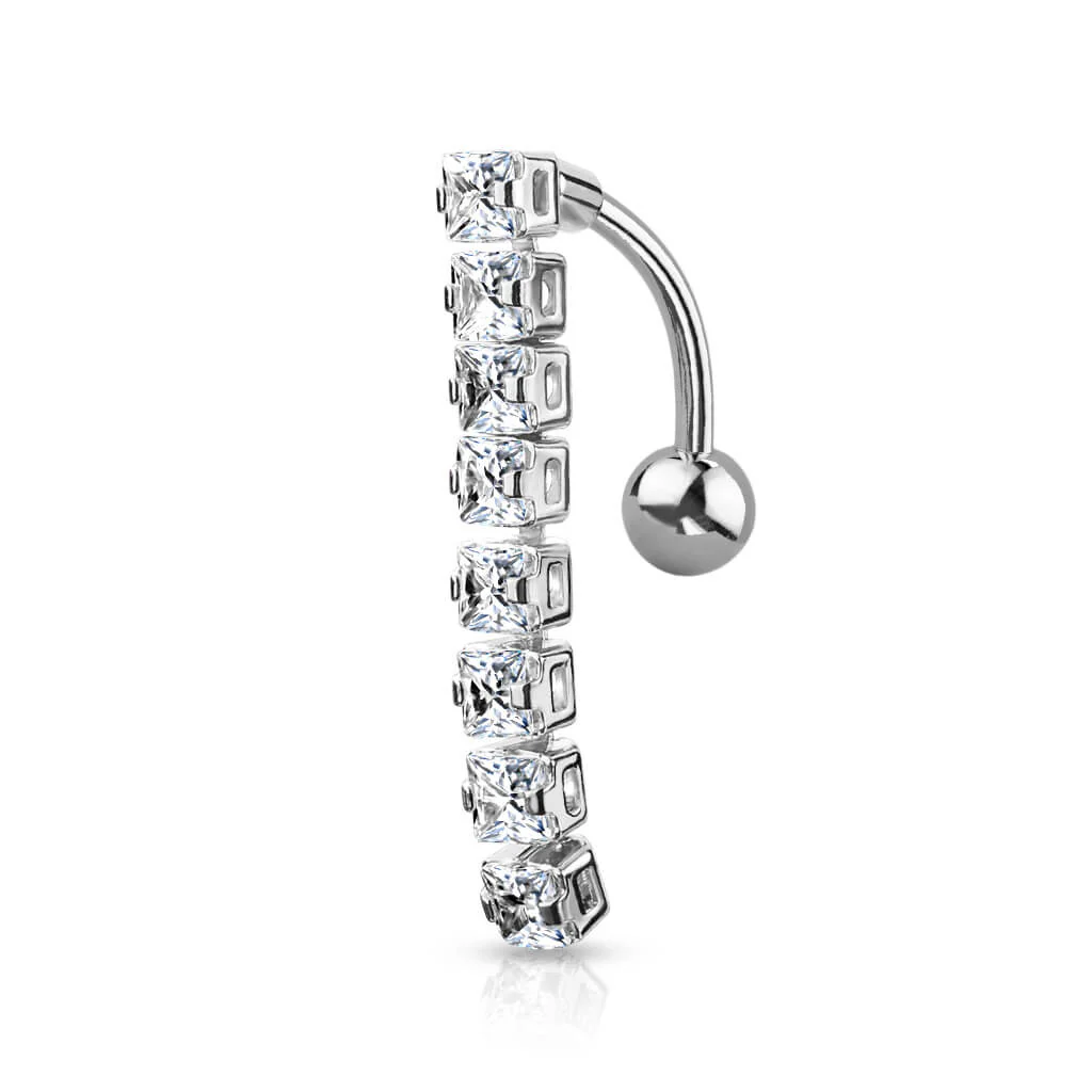 Bauchnabelpiercing Top Down 8 Zirkonia - Image 2