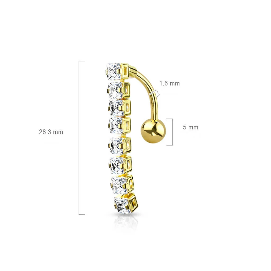 Bauchnabelpiercing Top Down 8 Zirkonia - Image 3