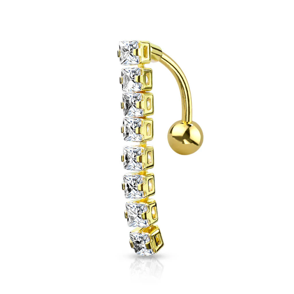 Bauchnabelpiercing Top Down 8 Zirkonia - Image 4