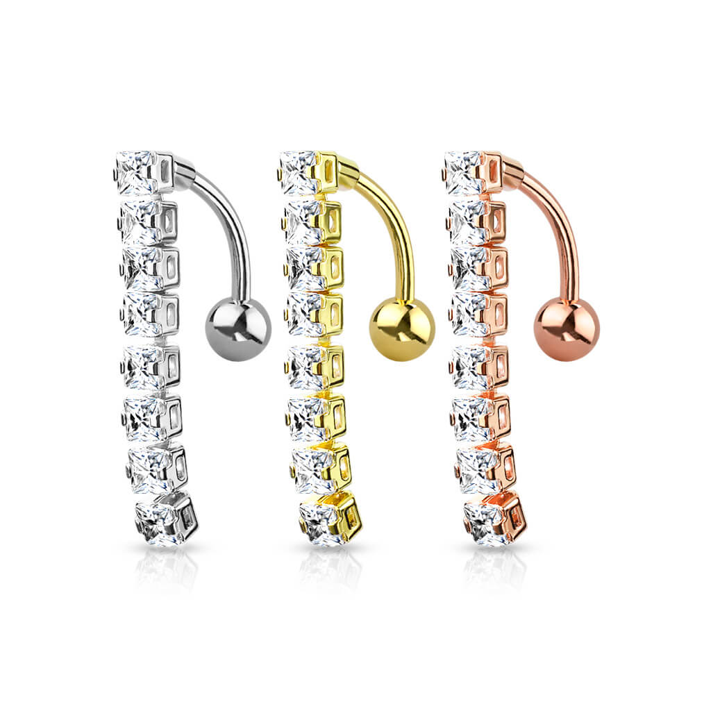 Bauchnabelpiercing Top Down 8 Zirkonia - Image 5
