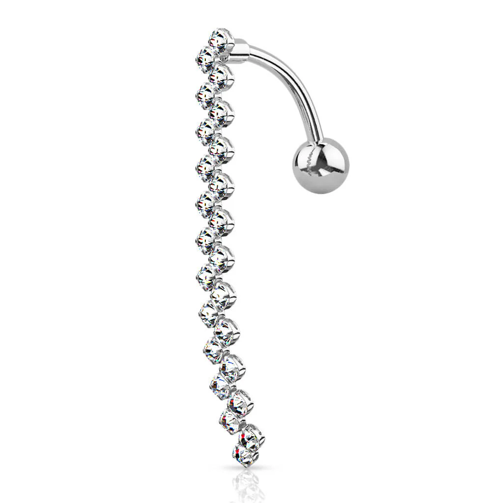 Bauchnabelpiercing Zick Zack beweglich Zirkonia - Image 2