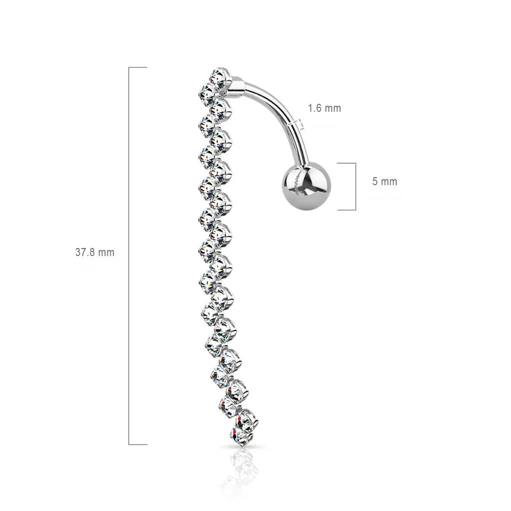 Bauchnabelpiercing Zick Zack beweglich Zirkonia - Image 3
