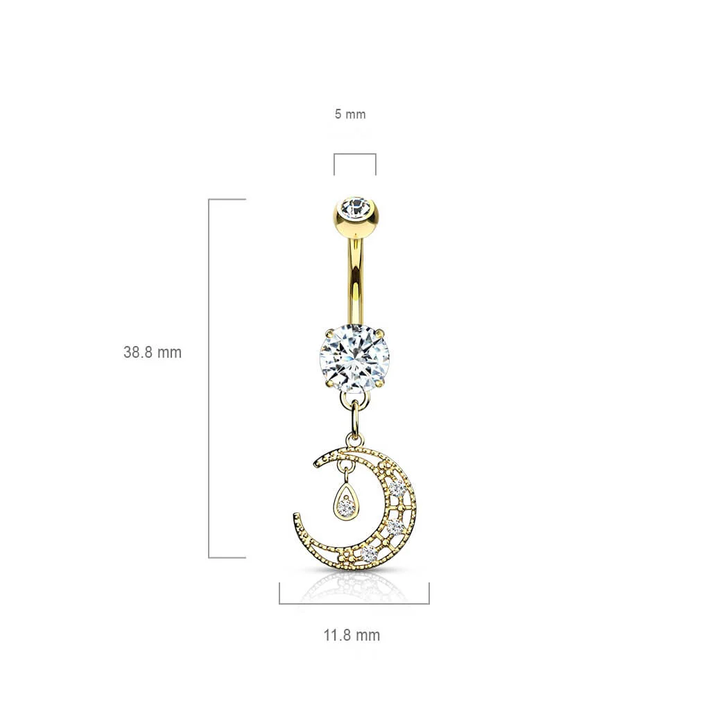 Bauchnabelpiercing Mond beweglich Zirkonia - Image 4