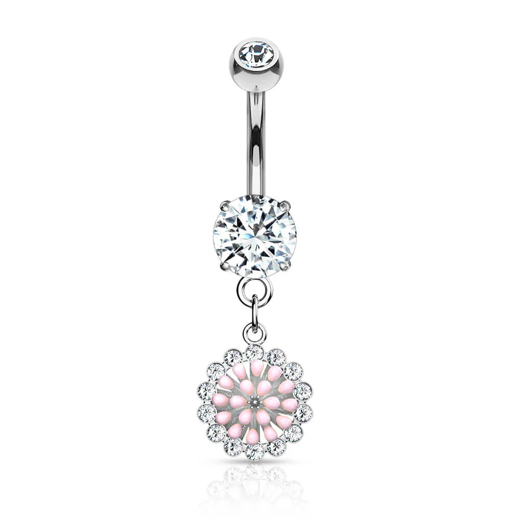 Bauchnabelpiercing Blume beweglich Zirkonia - Image 2