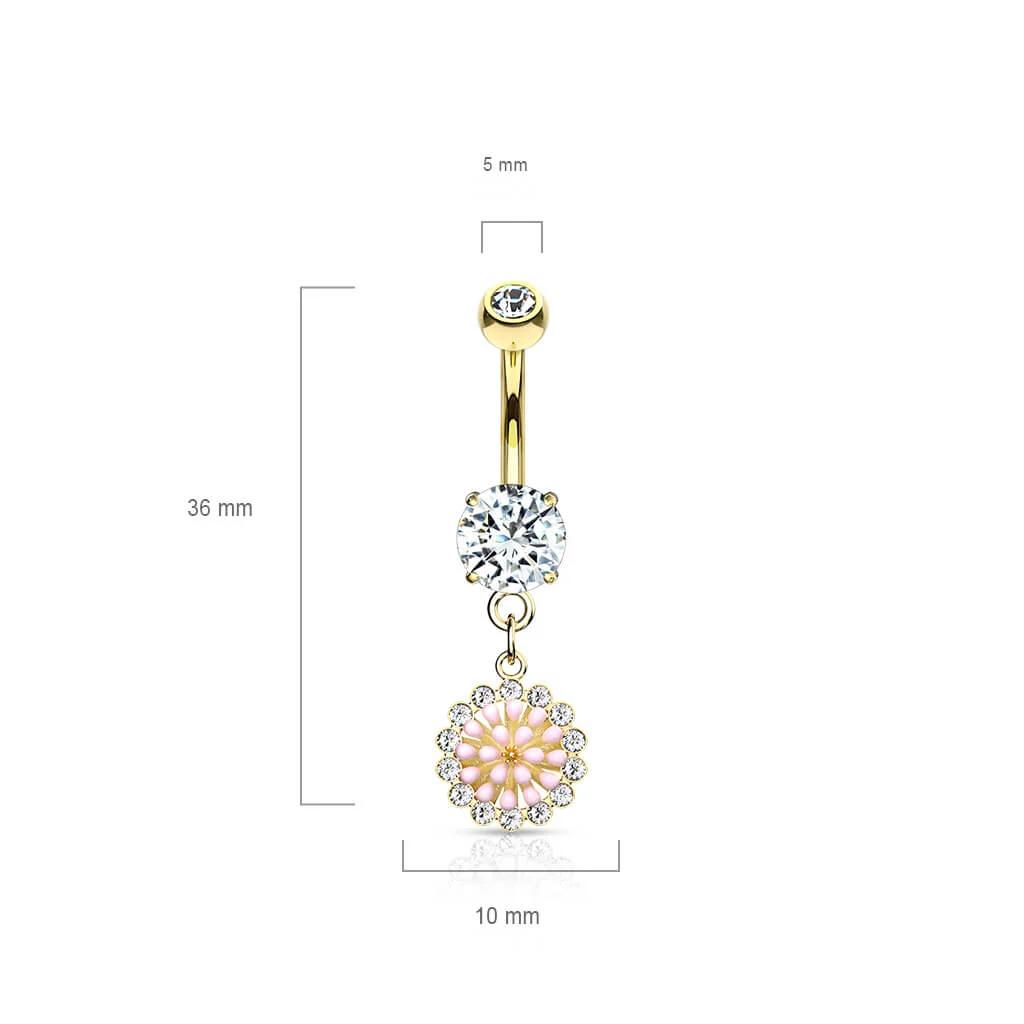 Bauchnabelpiercing Blume beweglich Zirkonia - Image 3