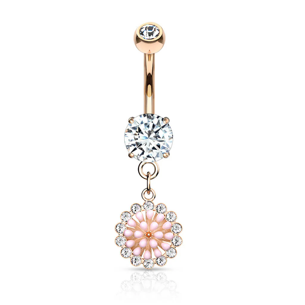 Bauchnabelpiercing Blume beweglich Zirkonia - Image 7