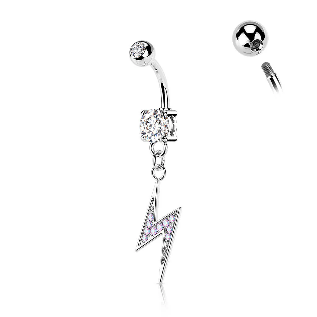 Bauchnabelpiercing Blitz beweglich Zirkonia - Image 2