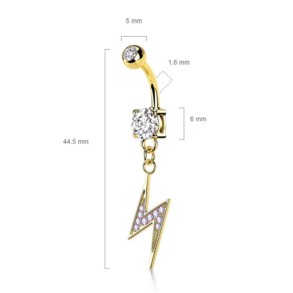 Bauchnabelpiercing Blitz beweglich Zirkonia - Image 3