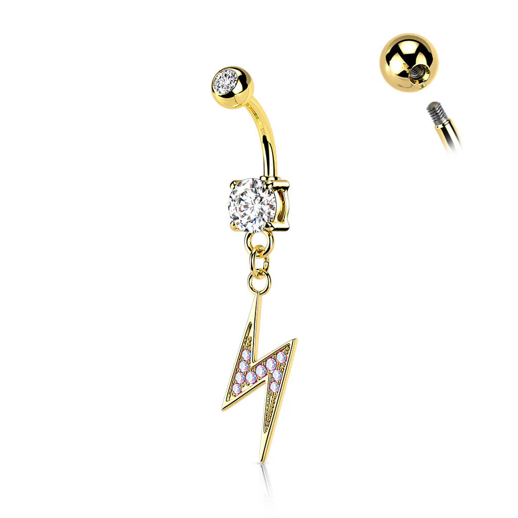 Bauchnabelpiercing Blitz beweglich Zirkonia - Image 4