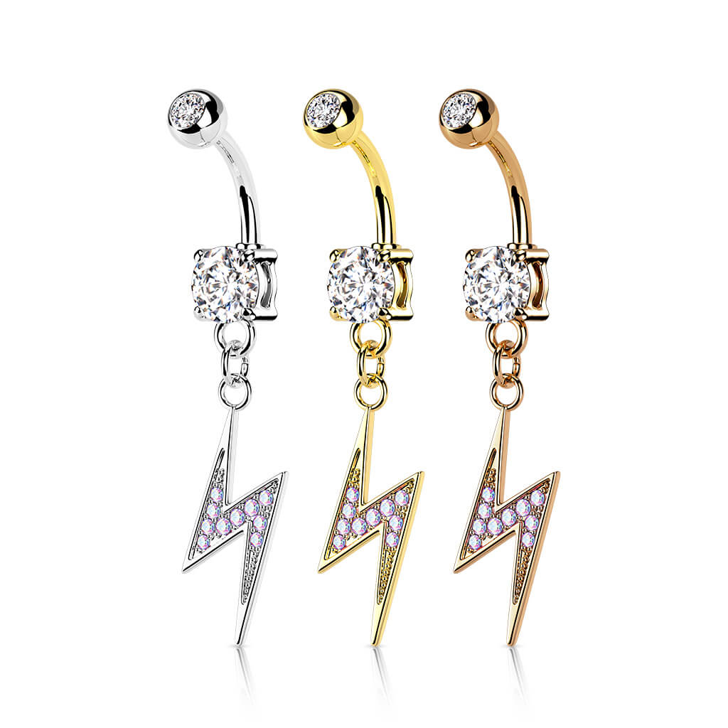 Bauchnabelpiercing Blitz beweglich Zirkonia - Image 5