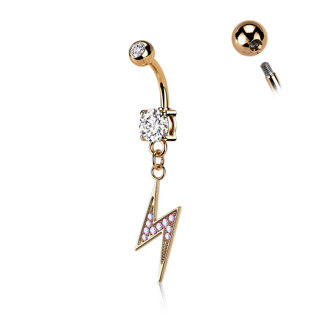 Bauchnabelpiercing Blitz beweglich Zirkonia - Image 7