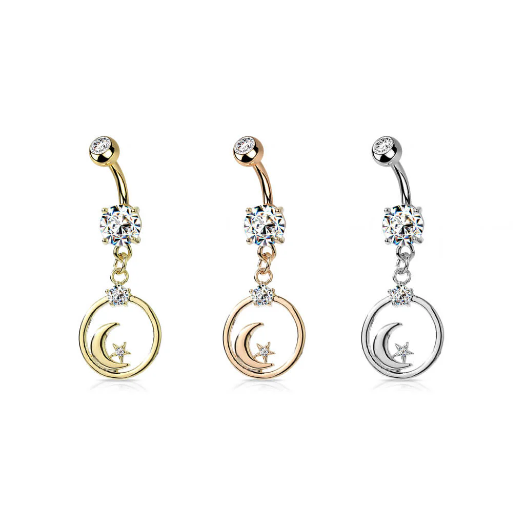 Bauchnabelpiercing Mond beweglich Zirkonia - Image 5