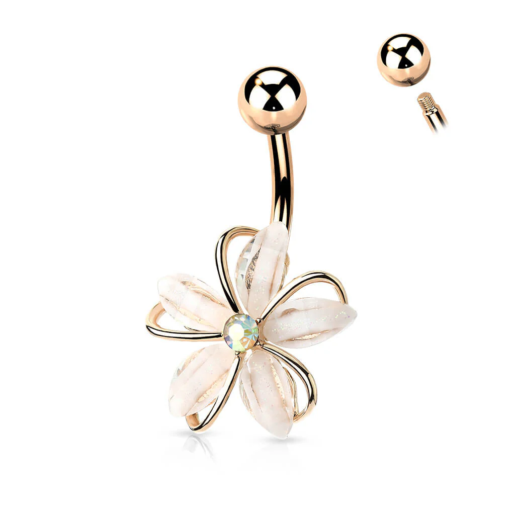 Bauchnabelpiercing Blume Zirkonia - Image 4