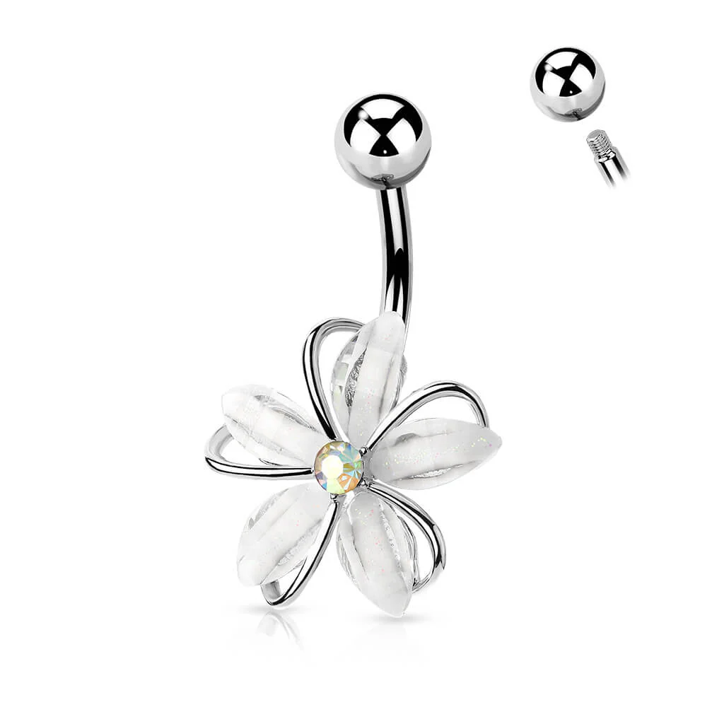 Bauchnabelpiercing Blume Zirkonia - Image 7