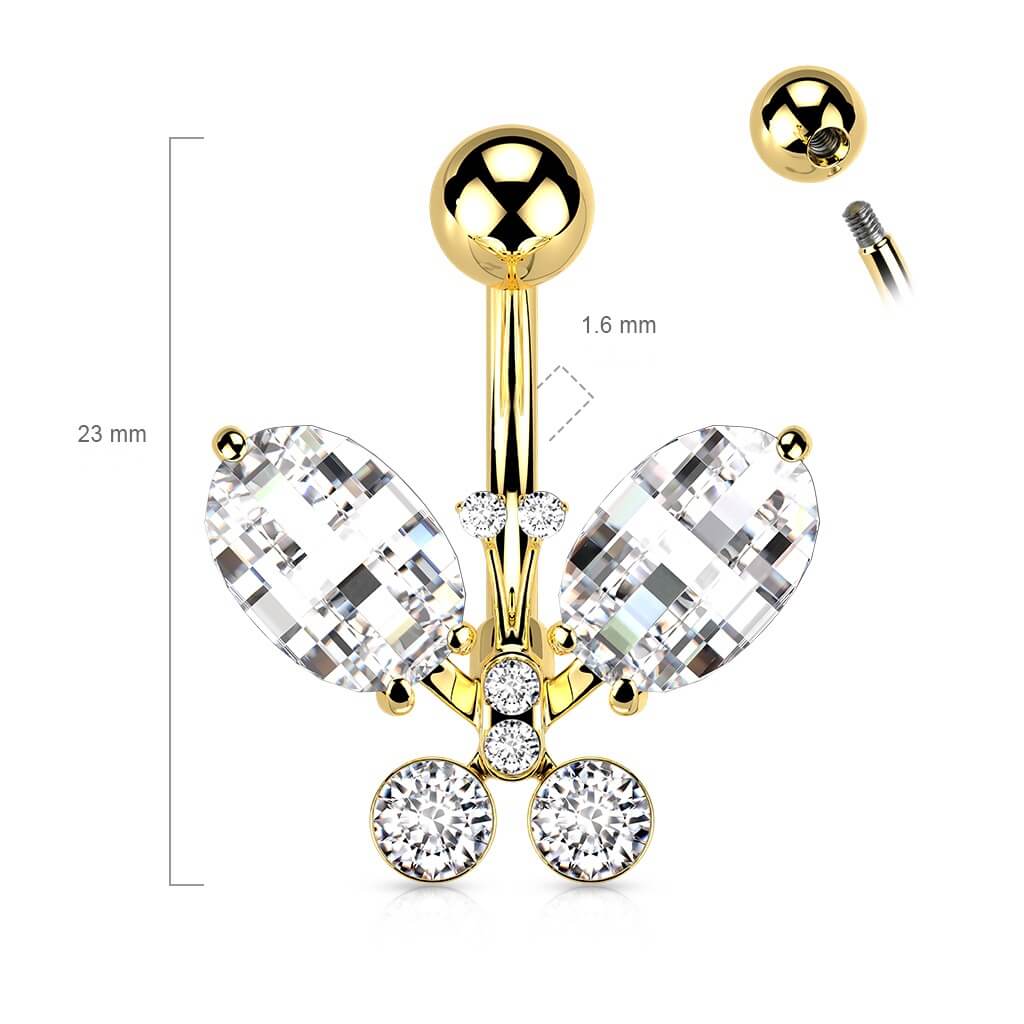Bauchnabelpiercing Schmetterling Zirkonia - Image 3