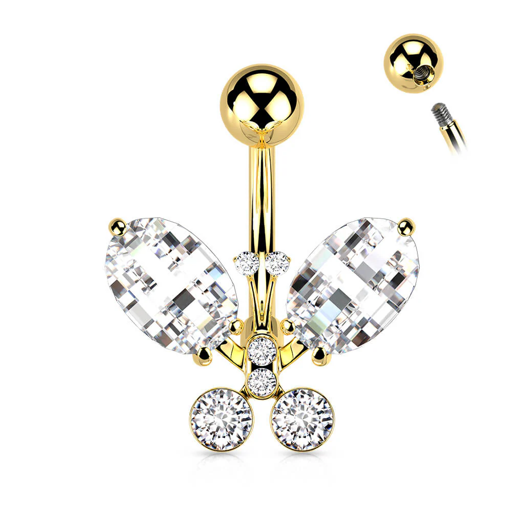 Bauchnabelpiercing Schmetterling Zirkonia - Image 4