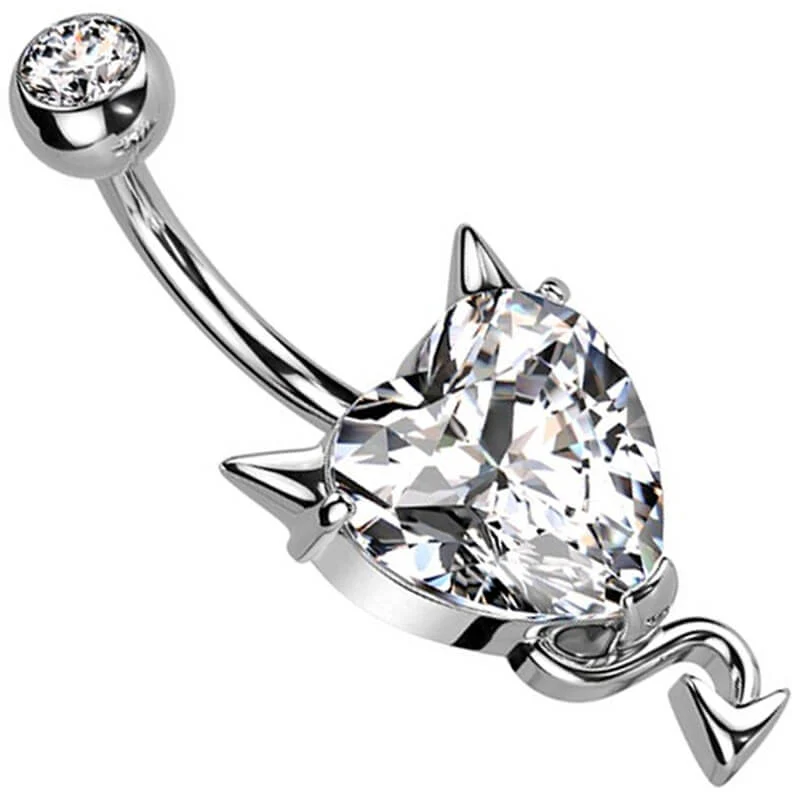 Bauchnabelpiercing Teufel Herz Zirkonia - Image 2
