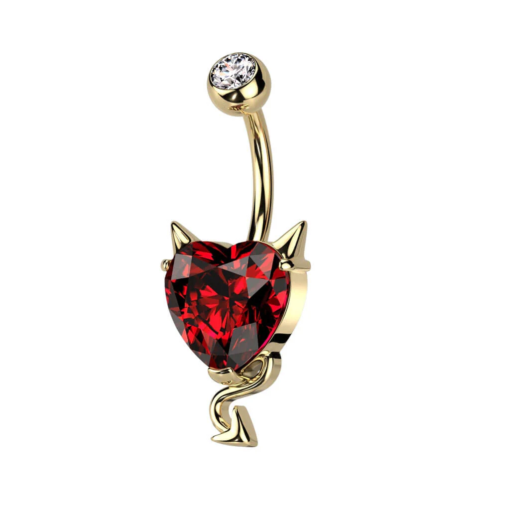 Bauchnabelpiercing Teufel Herz Zirkonia - Image 3